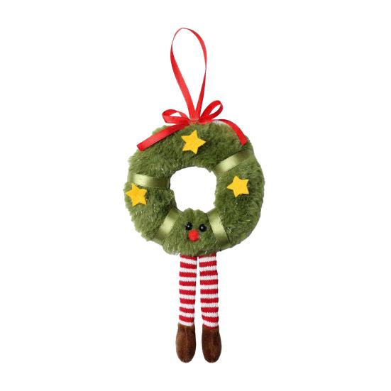Decorative Ornaments for Garlands Fluffy Christmas Hanging Ornaments, Small Wreath/Tree Plush Doll Pendant, Winter Xmas Cute Pendants Trees