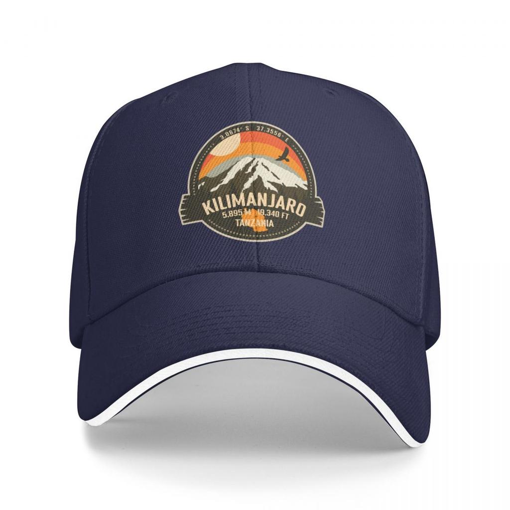 Mt Kilimanjaro Tanzania, Africa - Summit Mountain Trekking Retro Badge Baseball Cap Gentleman Hat Big Size Hat Women's Men's