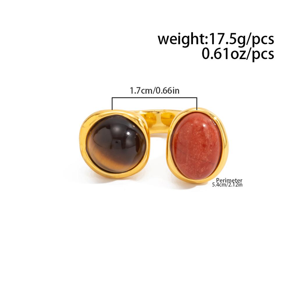 Vintage Inlaid Resin Acrylic Open Ring for Women Elegant Irregular Geometry Adjustable Knuckle Ring Daily Wear Jewelry