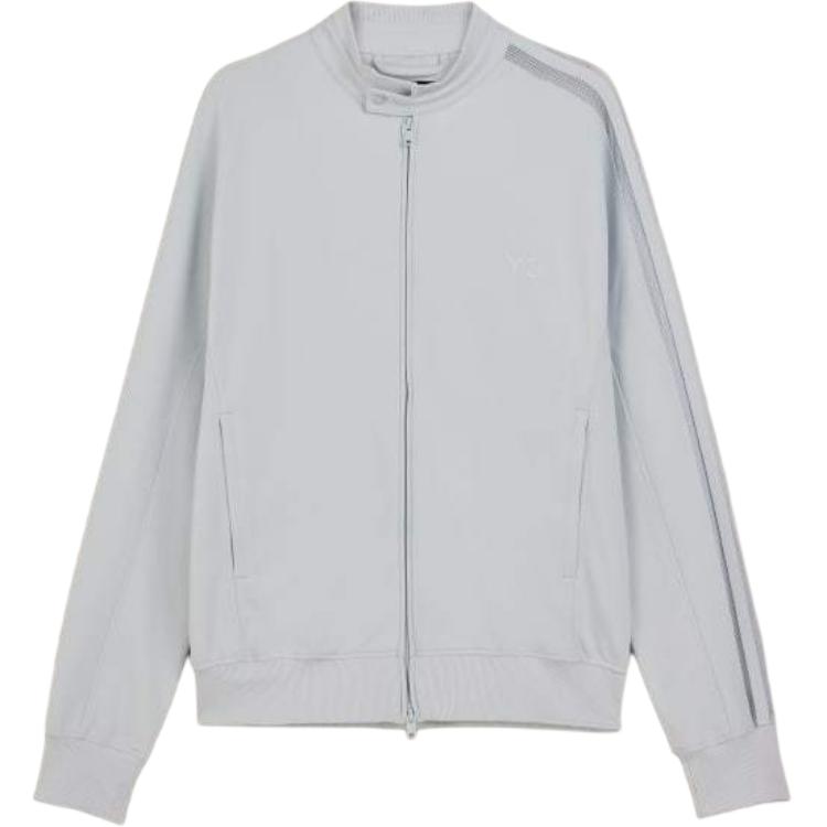 

Y-3 Куртка с воротником-стойкой, на молнии, в полоску, с длинными рукавами, мужская, серая, JM7833 XL