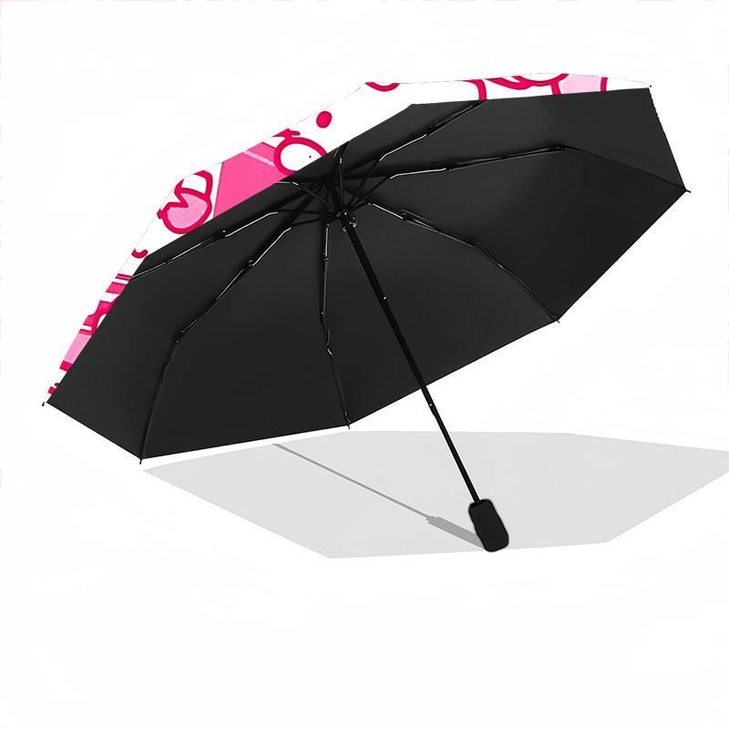 1pc Hello Kitty Automatic Open/close Umbrella, Portable Travel Umbrella, Everyday Use - Outdoor Accessory, Artistic Pattern, Compact Design, Fashion L