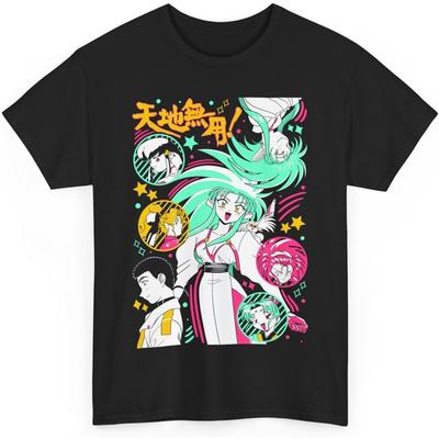 Anime Unisex Tenchi Muyo Ryoko Hakubi Retro Anime T-Shirt Manga Waifu Shirt Merch Lässig Kurzarm T-Shirt Unisex Tee