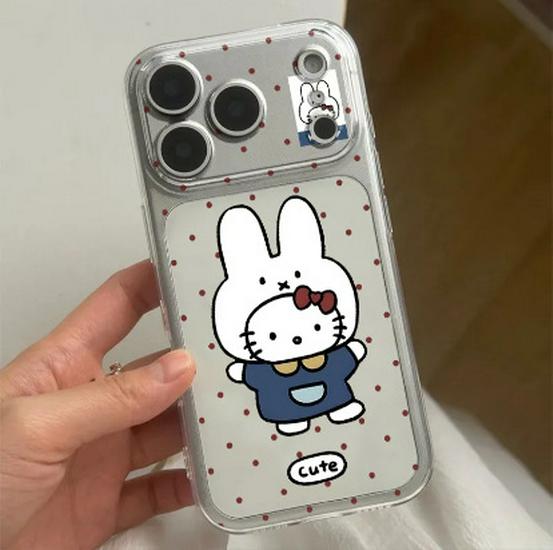Miffy Rabbit Head Transparent Case for Apple 17ProMax, 14, 15, 16, 14Pro, XS - Cute Design with Precise Cutouts