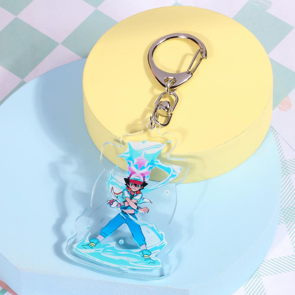 Anime Pokemon Gengar Jigglypuff Totodile Ash Ketchum Squirtle Charmander Acrylic Keychain Car Bag Pendant Gifts 5cm