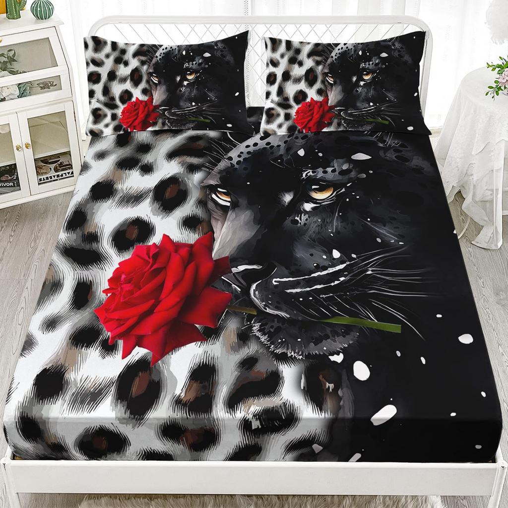 Forest Animal Pattern Mattress Three-Piece Digital Printing Mattress Bedding Set Adult Children