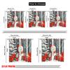 2pcs,2D Plane Printing Popular Curtains Cute Snowman Christmas Poinsettia Gift (2) Versatile Durable Polyester (without Rod)