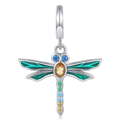 925 Sterling Silver Cute Animal Dragonfly Charms Fit European Bracelet Necklace Jewelry Gifts for Women Girl Birthday Summer Day