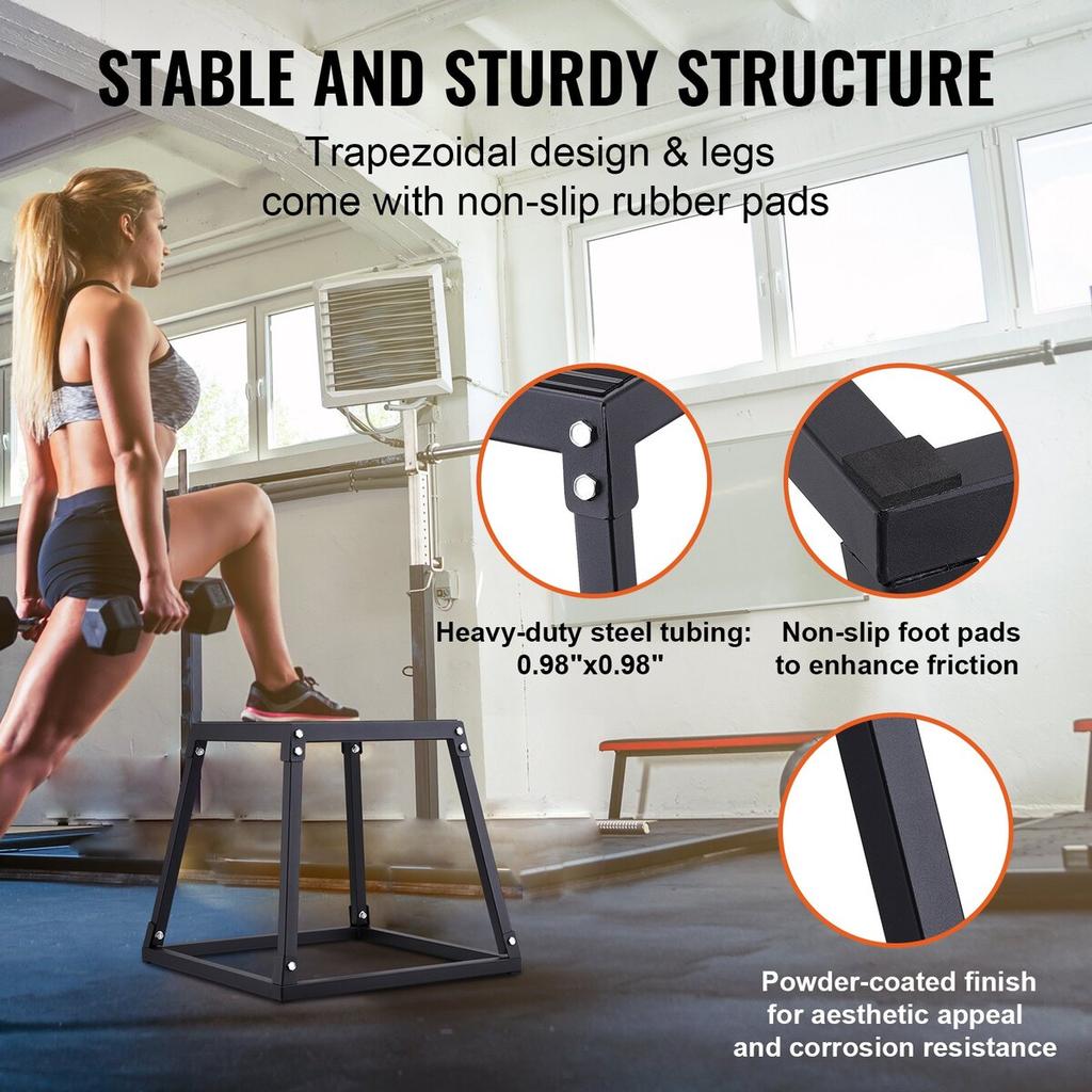 Plyometric Jump Boxes, 12/18/24/30 Inch Plyo Box, Platform and Jumping Agility Box, Anti-Slip Fitness Exercise Step Up Box Set for Home Gym Training,