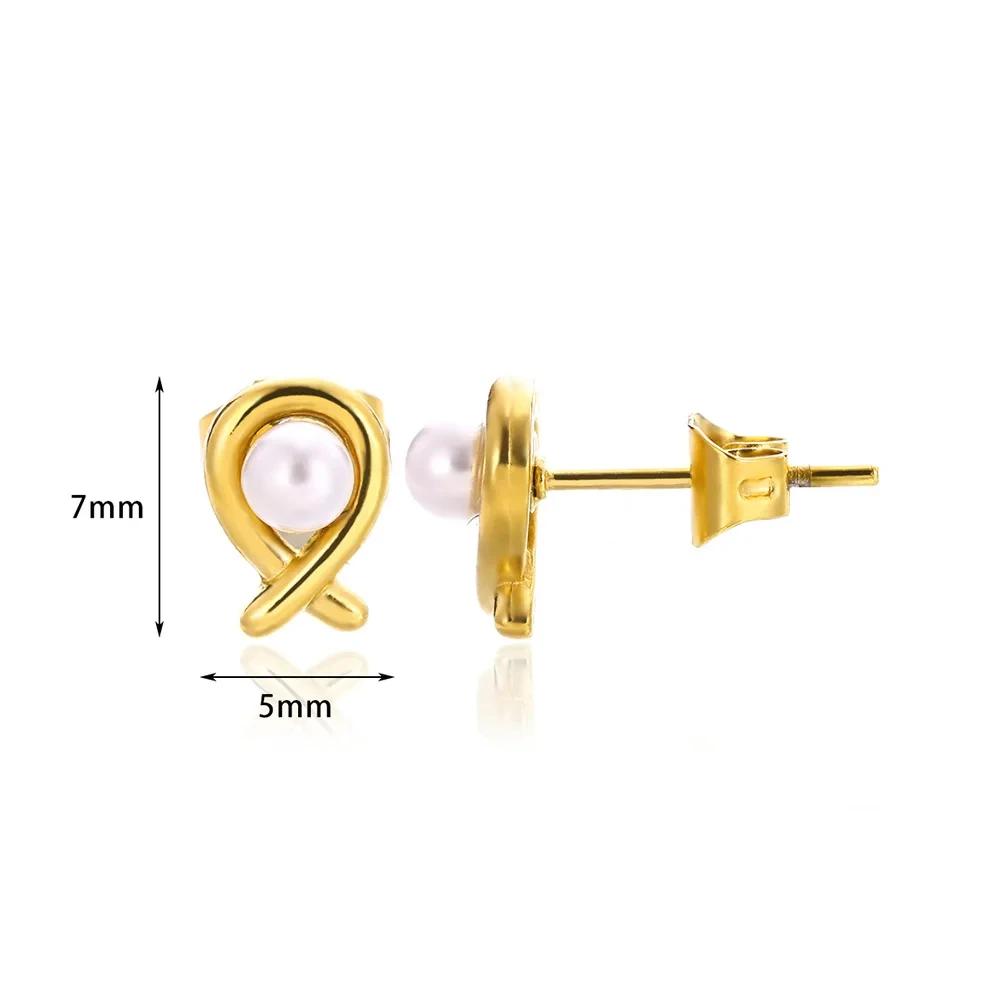 Stainless Steel Enamel White Heart Earring for Women Minimalist Gold Color Stud Earrings Waterproof Vacation Charm Zircon Gifts