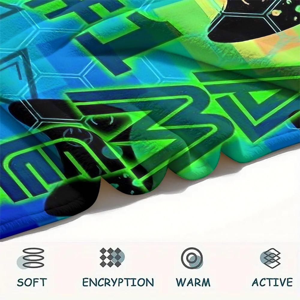 1Pc Gamepad Print Flannel Blanket, High Quality Comfortable for All Seasons, Home Decor, Warmth and Comfort, Perfect for Christmas Gifts