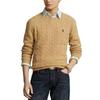 Polo Ralph Lauren Solid Color Long Sleeve Small Pony Embroidered Cable Knit Sweater Men sweater Brown 710876762009