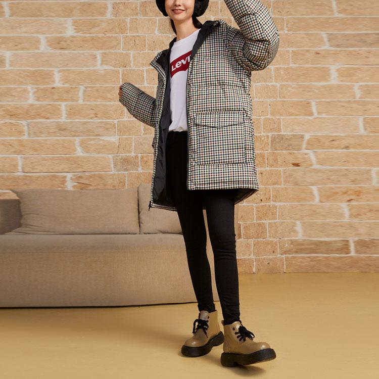 Levis Plaid Hooded Zip-Up Down Jacket Men Outerwear Multicolor A0949-0002