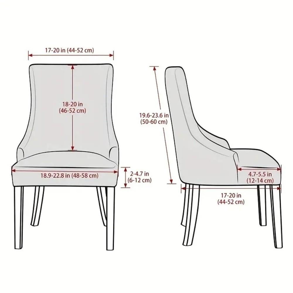 Velvet Dining Chair Cover Strech Elastic Chair Covers High Back Sloping Arm Spandex Chairs Slipcovers For Banquet Home Decor