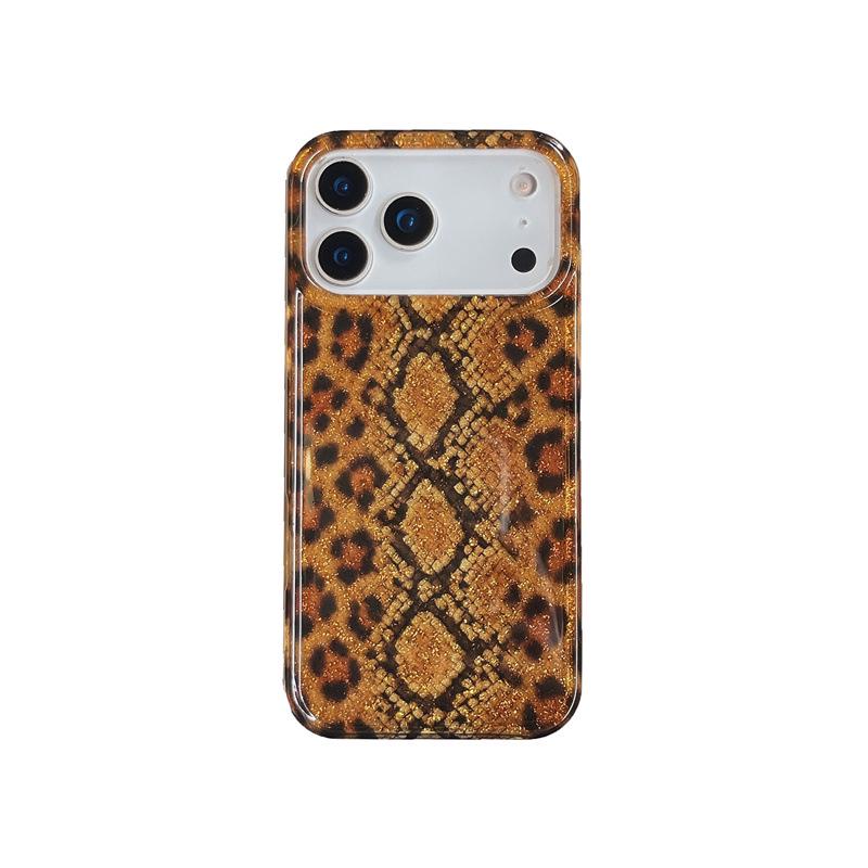 Luxurious European & American Snake Skin Case for iPhone 14/15P, 16 Pro Max, 17