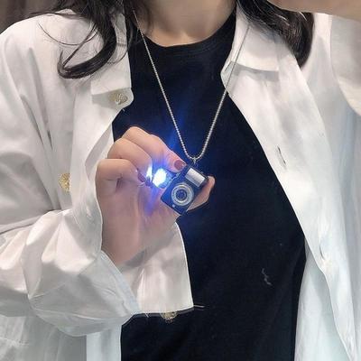 Fashion Flash Light Camera Necklace For Women Men Punk Long Chain Necklace Vintage Camera Pendant Necklaces Party Jewelry