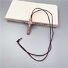 Religious Catholic Small Wood Crosses Necklace Pendants Jewelry Rope Chain