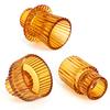 Simple Vertical Pattern Glass Candlestick Holders Tealight Candle Holders for Table Centerpieces,Wedding Decor and Dinner Party