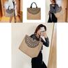 Tote Printed Flax Bag For Women Large Capacity Shoulder Bag With Commuter Casual