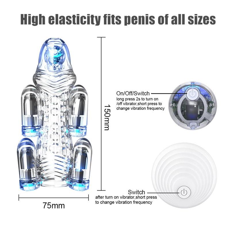 Bezdrátové dálkové ovládání Glans Vibrator Penis Ring Ring Sleeve Enlargement For Men Opakovaně použitelný kondom