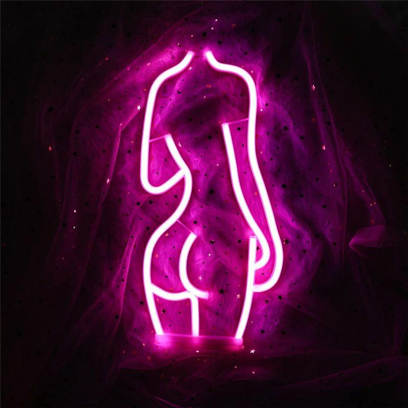 Neon Sign, Lady Back LED Neon Lights Signs For Wall Decor Battery And USB Powered Neon Sign For Bedroom Bar Man Cave-B61B