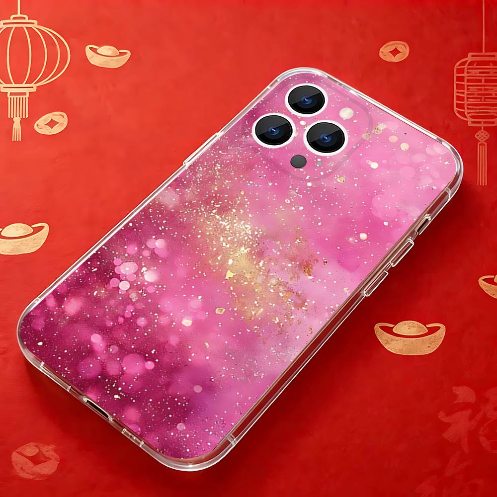 Strahlend Pinkes Mädchen G-Glitzer Handyhülle Für iPhone 17,16,15,14,13,12,11 Pro,Max,Plus,X,XS,XR,SE4,E Mini Klare Abdeckung