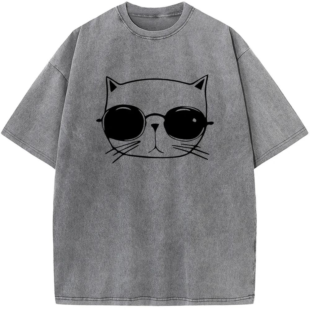 Men Women Casual Fashion Oversized T-shirt Men Casual Cotton Short Sleeve T-shirts 90s vintage Unisex washed old T-shirt