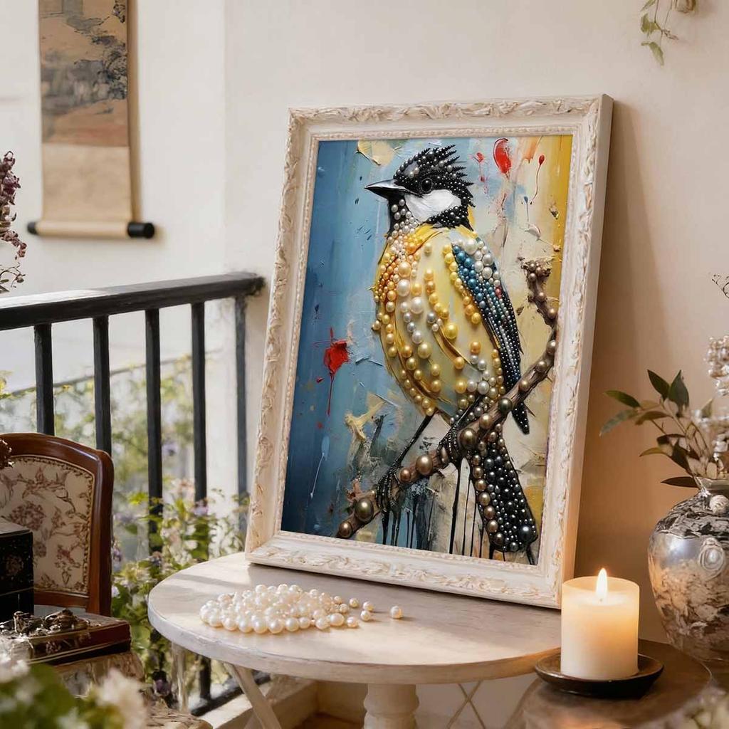 DIY Pearl Painting Set The Little Bird Pattern Home Decoration Handmade Sticky Diamond Creative Canvas Pearl Art Painting Crafts Perfect Gift