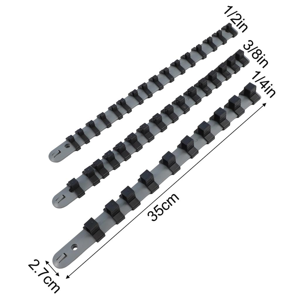 Socket Rail Holder Storage Organizer 34cm/14inch Gray+Black Hand Tools