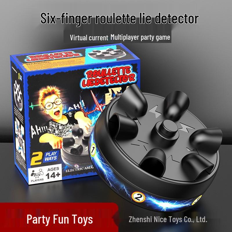 Mini Six-Finger Lie Detector Shock Prank Toy