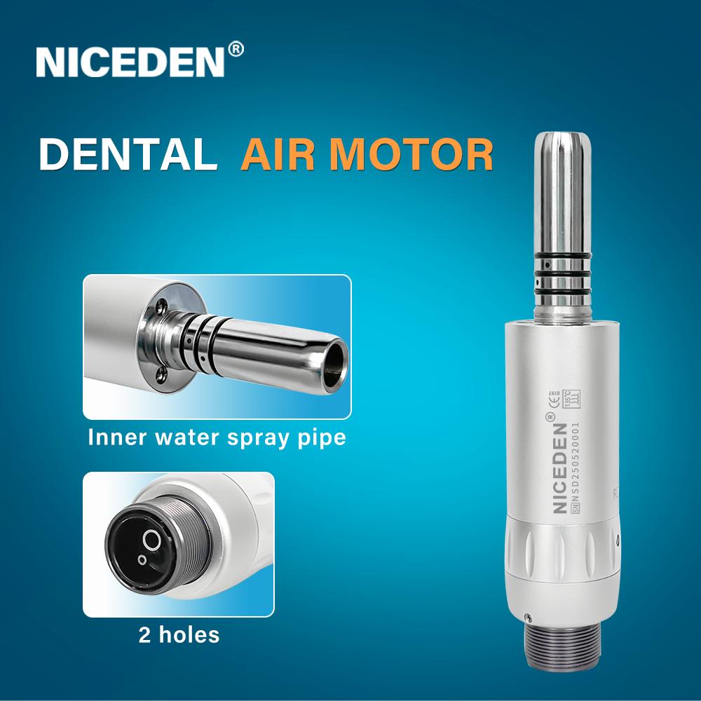 Niceden Dental Low Speed Handpiece Kit Air Turbine Straight Contra Angle Air Motor Inner Water Spray 2/4Holes
