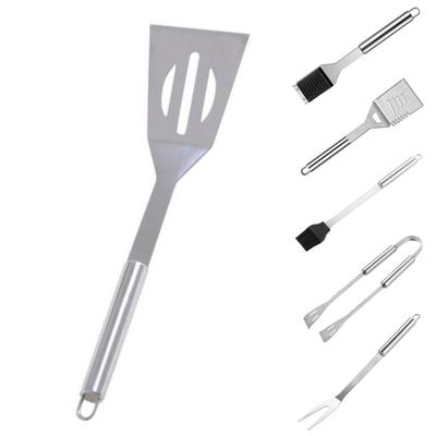 BBQ Baking Folder Ergonomic Handle Heat-resistant Stainless Steel Outside Kitchen BBQ Spatula Tools Outdoor Supply
