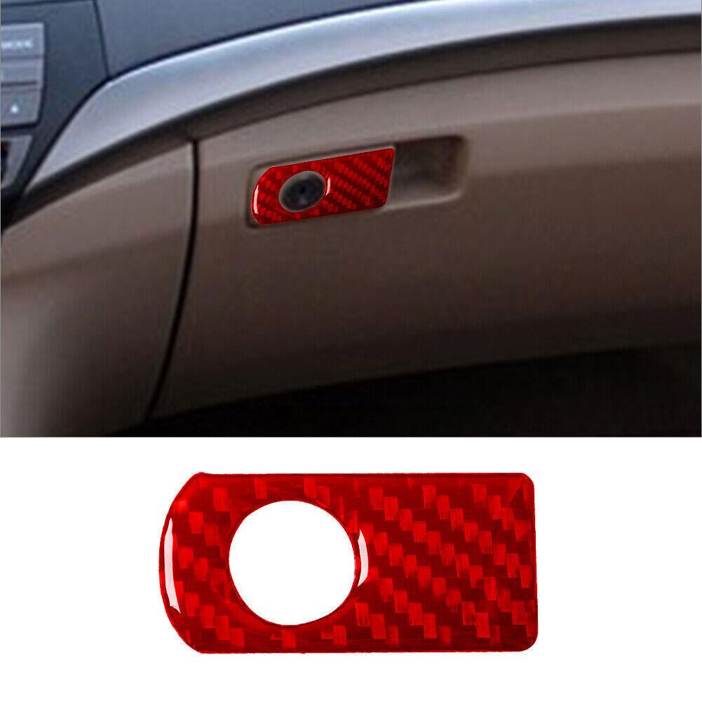 For 2008-12 Honda Accord Red Carbon Fiber Interior Glove Box Handle Cover Trim