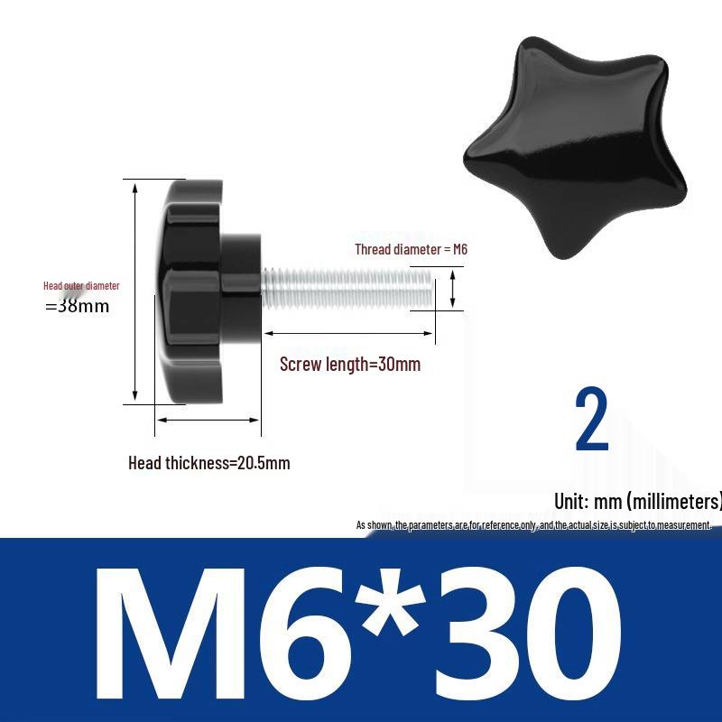 

Звездообразная бакелитовая ручка-винт сливового цвета (М6/М8/М10)
