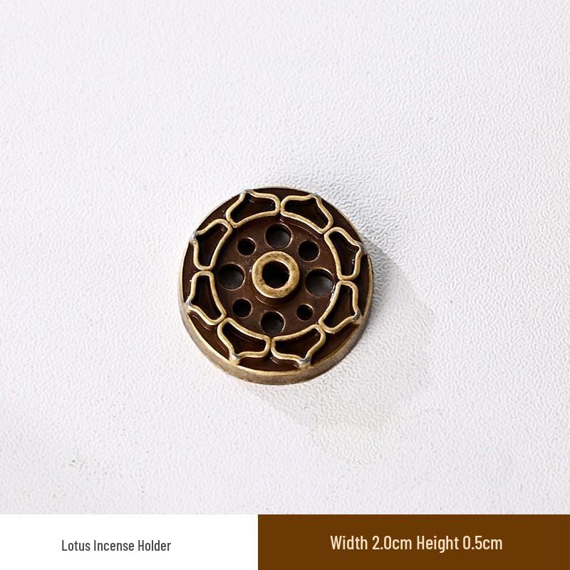 Double-Layer Antique Lotus Incense Burner for Tea Ceremony and Buddha Worship with Multi-Hole Sandalwood Stick Holder.