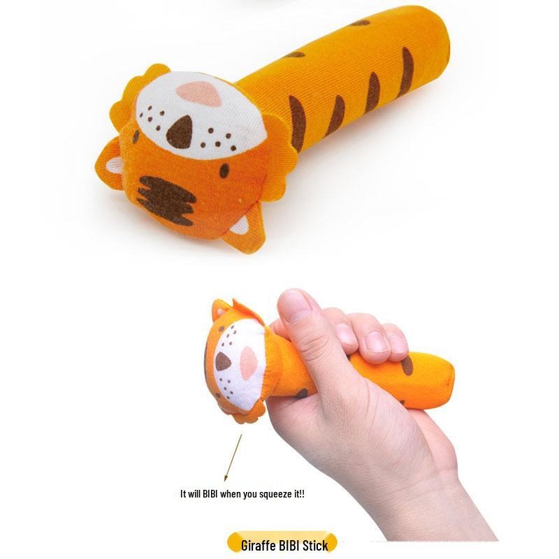 Itty-Bitty Baby Cartoon Rattle: Newborn Hand-Shaker Toy for Early Education.