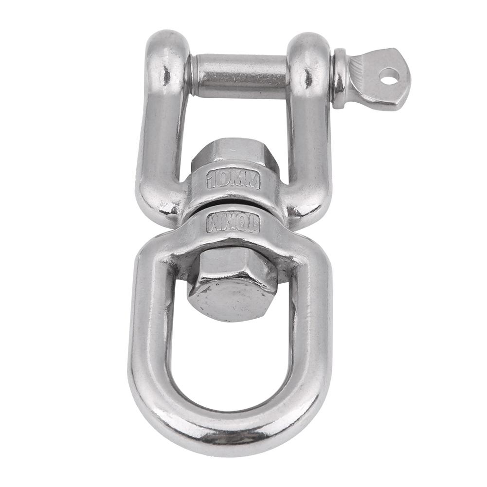 

Heavy Duty 304 Stainless Steel Swivel Ring Snap Rolling Shackle Device 10mm