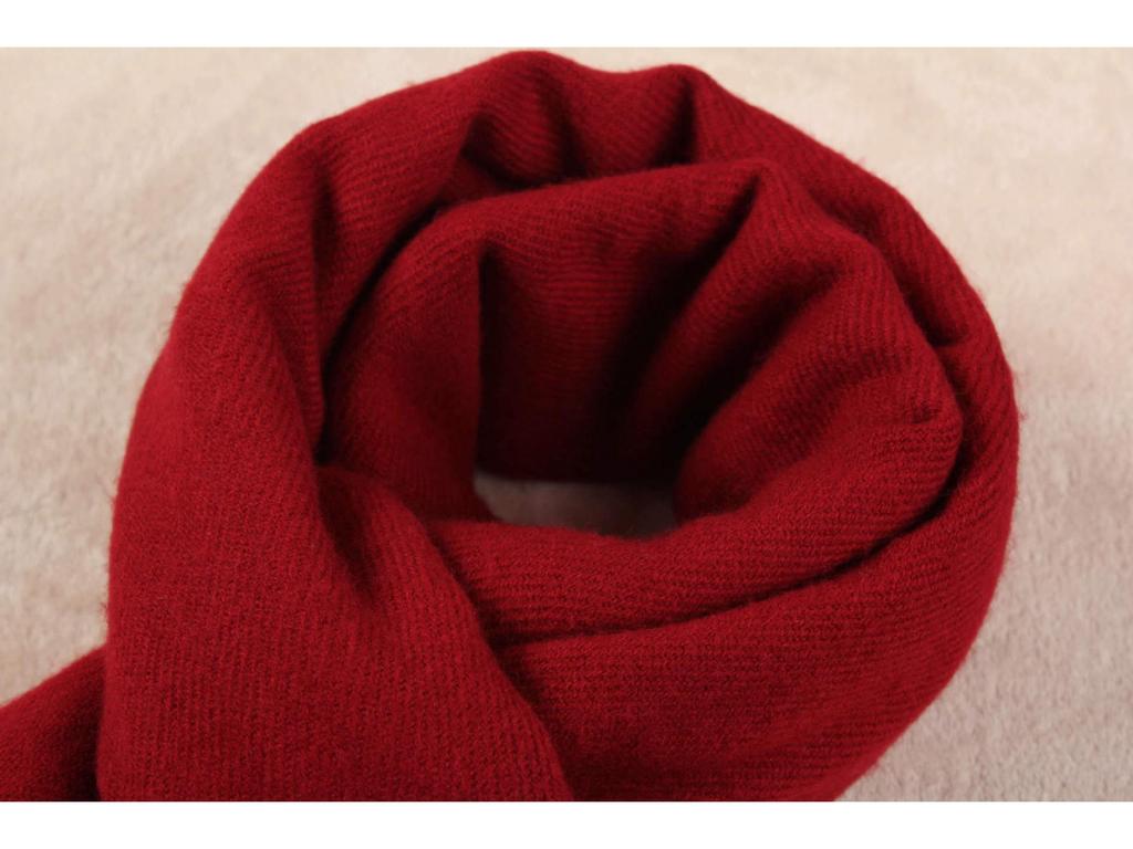 Plus Size Ethnic Style Retro Chinese Red Scarf - Imitation Cashmere Shawl, Solid Color, Autumn/Winter Gift