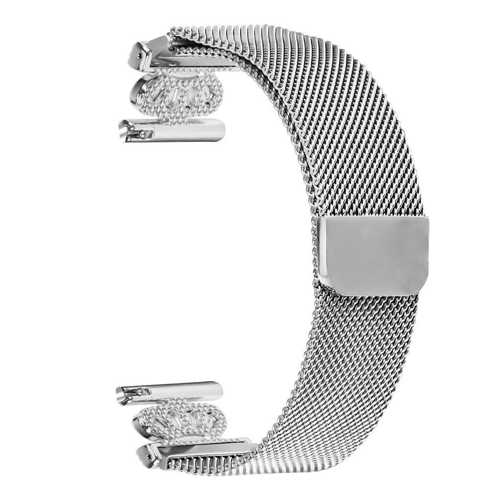 For Gabb Watch 3 Watch Band Silver Stainless Steel Crown Clasp Milanese Wrist Strap