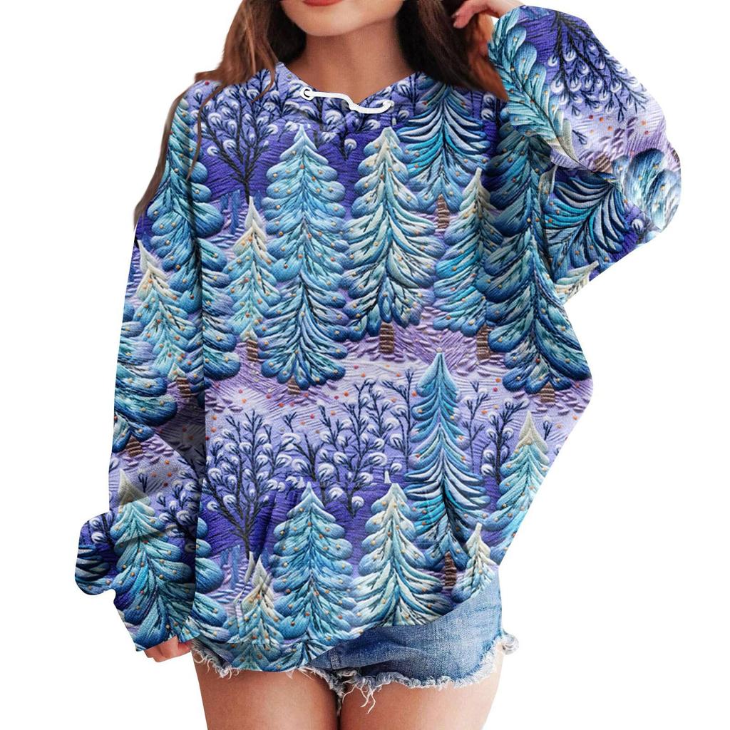 Children's Hoodies Loose Christmas Prints Hooded Sports Shirt Fashionable Sports Shirt