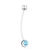 Acrylic Soft Bar Navel Ring for Pregnant Women - Steel Ball, Multi-color, Long Belly Button Piercing Ornament