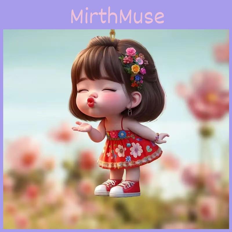 Car Mirror Hanging Acrylic Decorative Girl Series Cartoon Style For Vehicle Interior Decor