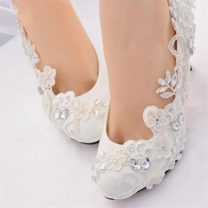 2025New White Wedding Bride Pumps High Heels Elegant Luxury Women Dress Shoes Luxury Woman Sandals Summer Footwear Party