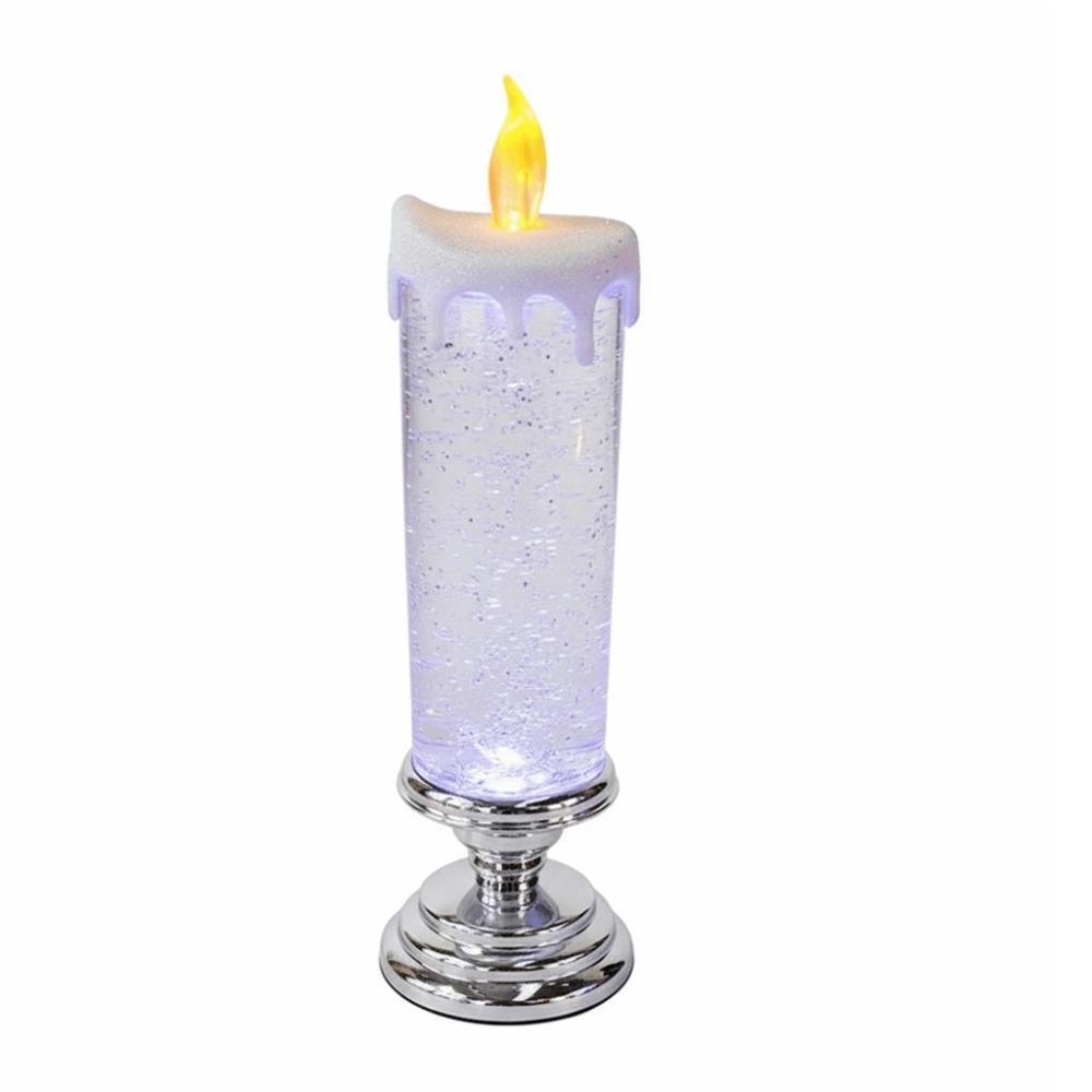 Battery Operated LED Candle Light Multi-color Gradient Swirling Glitter Simulation Candles Lights Glitter Crystal