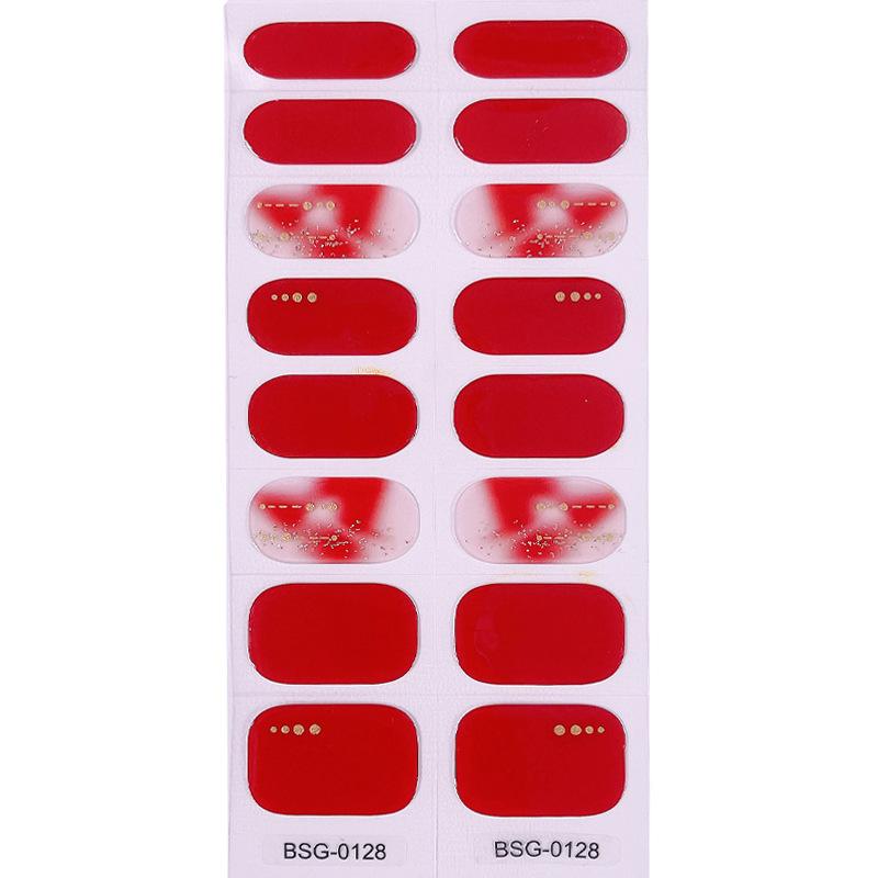 Gel Nail Sticker New Gold Color Semi-baked Nail Sticker Decoration