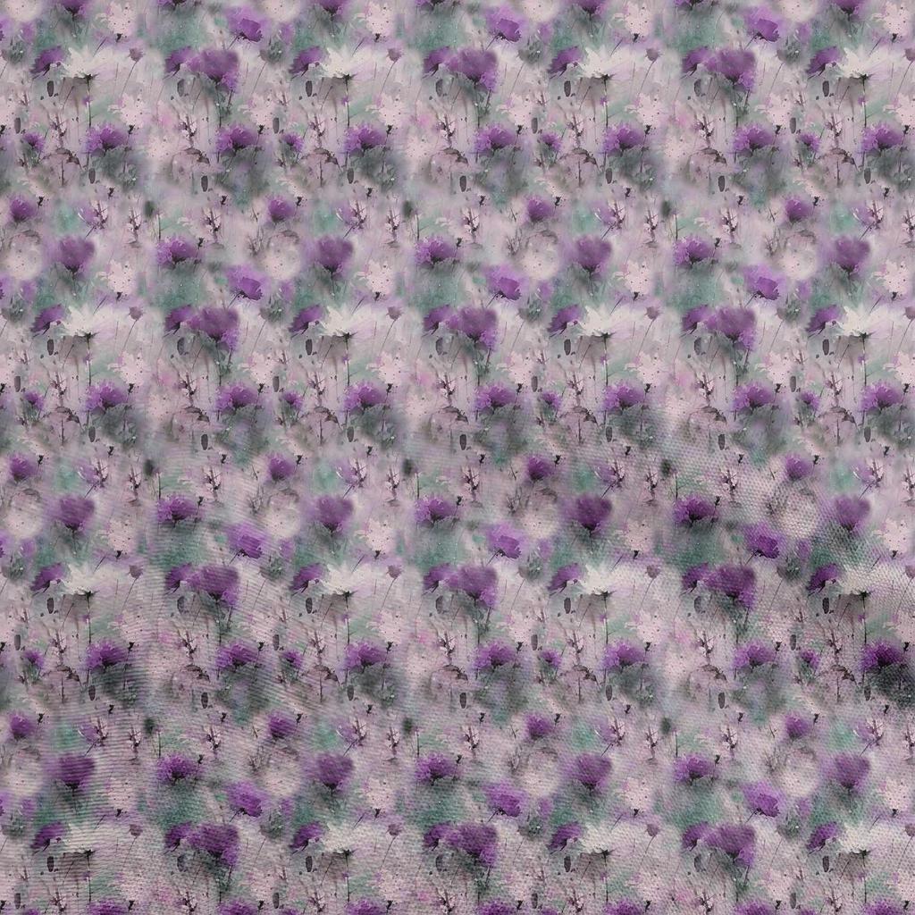 oneOone Cotton Flex Green Fabric Abstract Watercolor Floral Dress Material Fabric Print Fabric By The Yard 40 Inch
