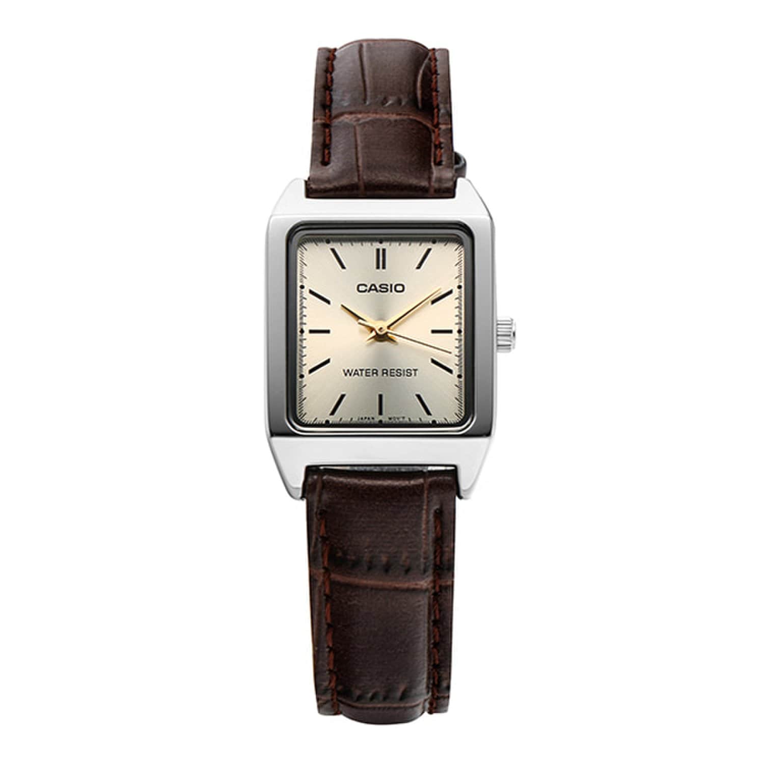 [Casio] LTP-V007L-9EUDF (LTP-V007L-9E) Аналоговые квадратные женские кожаные часы Suneung для студентов
