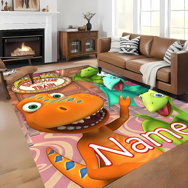 Custom Personalization Dinosaur Train Area Rug - Perfect For Kitchen, Bathroom,Laundry Room Decor Large Size Available,Gift All Seasons