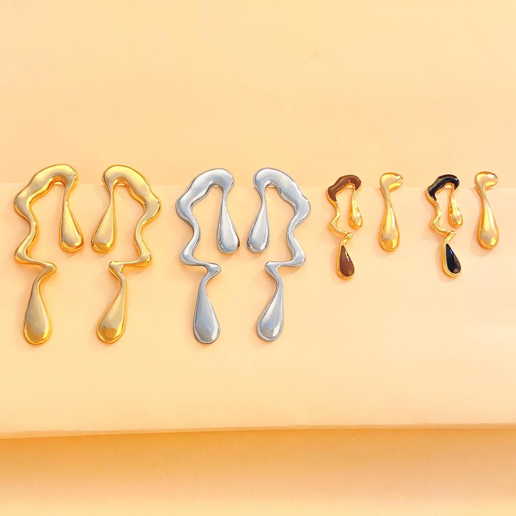 Geometric Water Drop Stud Earrings: Modern, Sweet & Cool Design