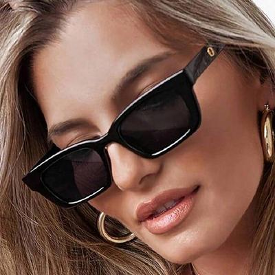 New Women Rectangle Vintage Sunglasses Brand Designer Retro Points Sun Glasses Female Lady Eyeglass Cat Eye Driver Goggles