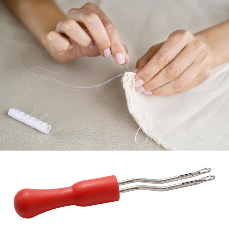 Double Size Metal Crochet Needle Portable Plastic Grip Professional Braiding Tool for Wigs